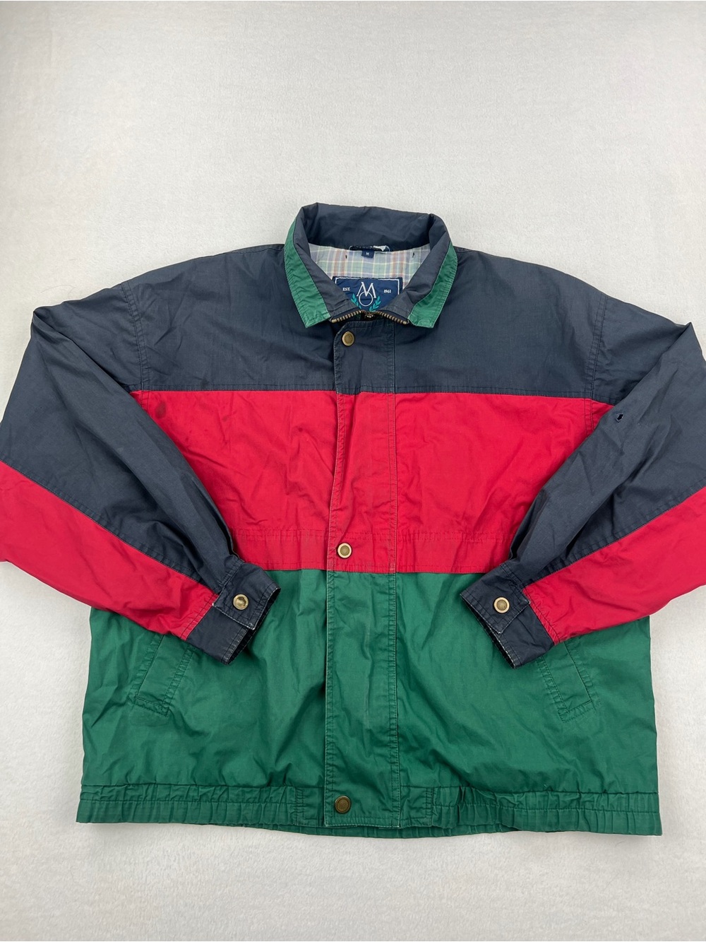 VTG 80s 90s Members Only Mens Color block Windbreaker Classic Racer Jacket Sz M